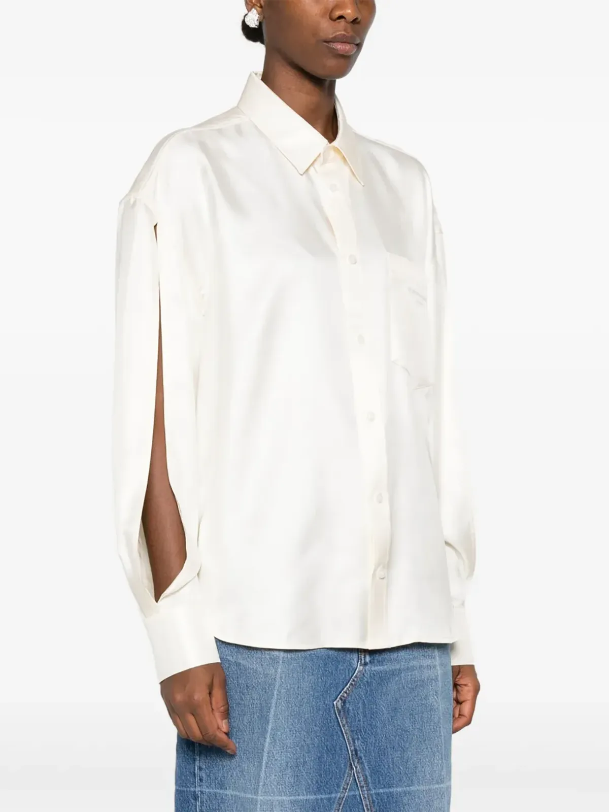 Alexander Wang カットアウト・シルクシャツ - ホワイト - 画像3