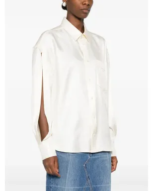 Alexander Wang カットアウト・シルクシャツ - ホワイト - サムネイル3