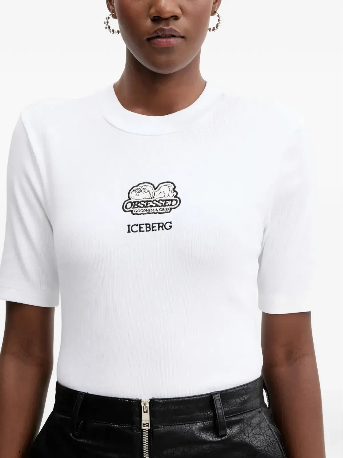 Iceberg リブ編み 半袖Tシャツ - 画像4