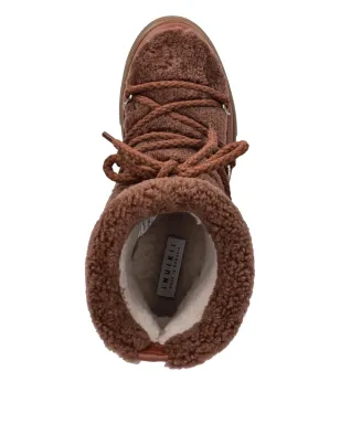 Inuikii Curly shearling round-toe lace-up boots - Brown - サムネイル4