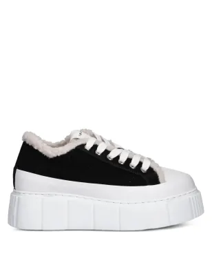 Inuikii Matilda Curly fleece platform sneakers - Black - サムネイル1