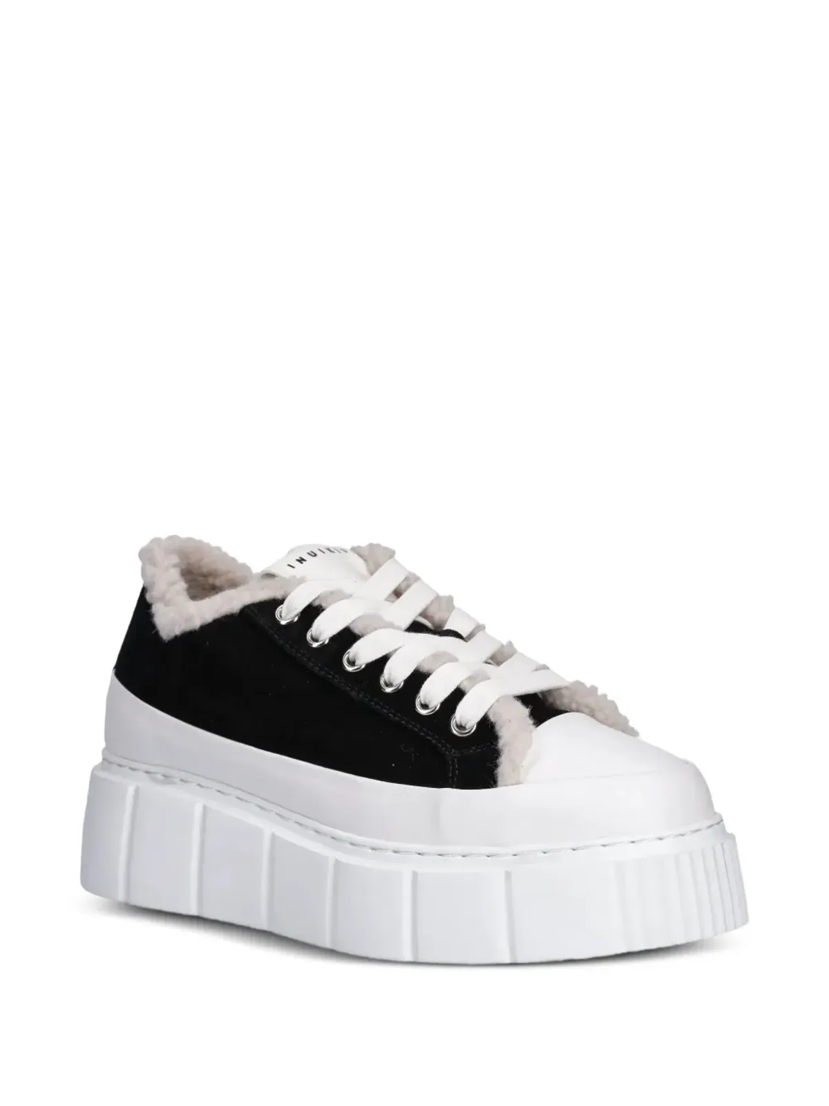 Inuikii Matilda Curly fleece platform sneakers - Black - 画像2