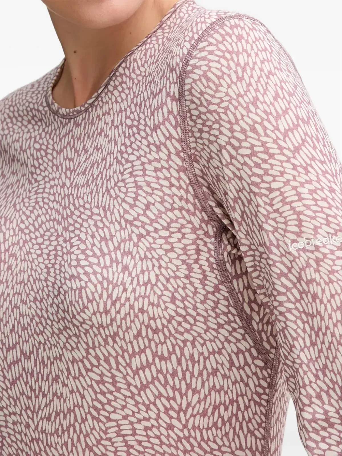 icebreaker patterned long-sleeve top - Pink - 画像3