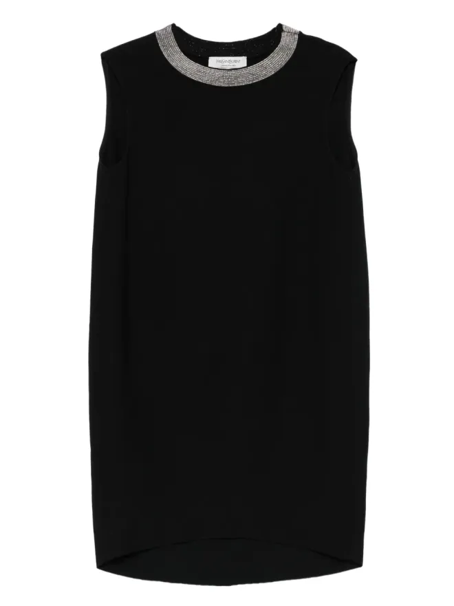 Saint Laurent Pre-Owned Saint Laurent Pre-Owned 2012年 クリスタル装飾 ミニドレス ブラックの商品画像