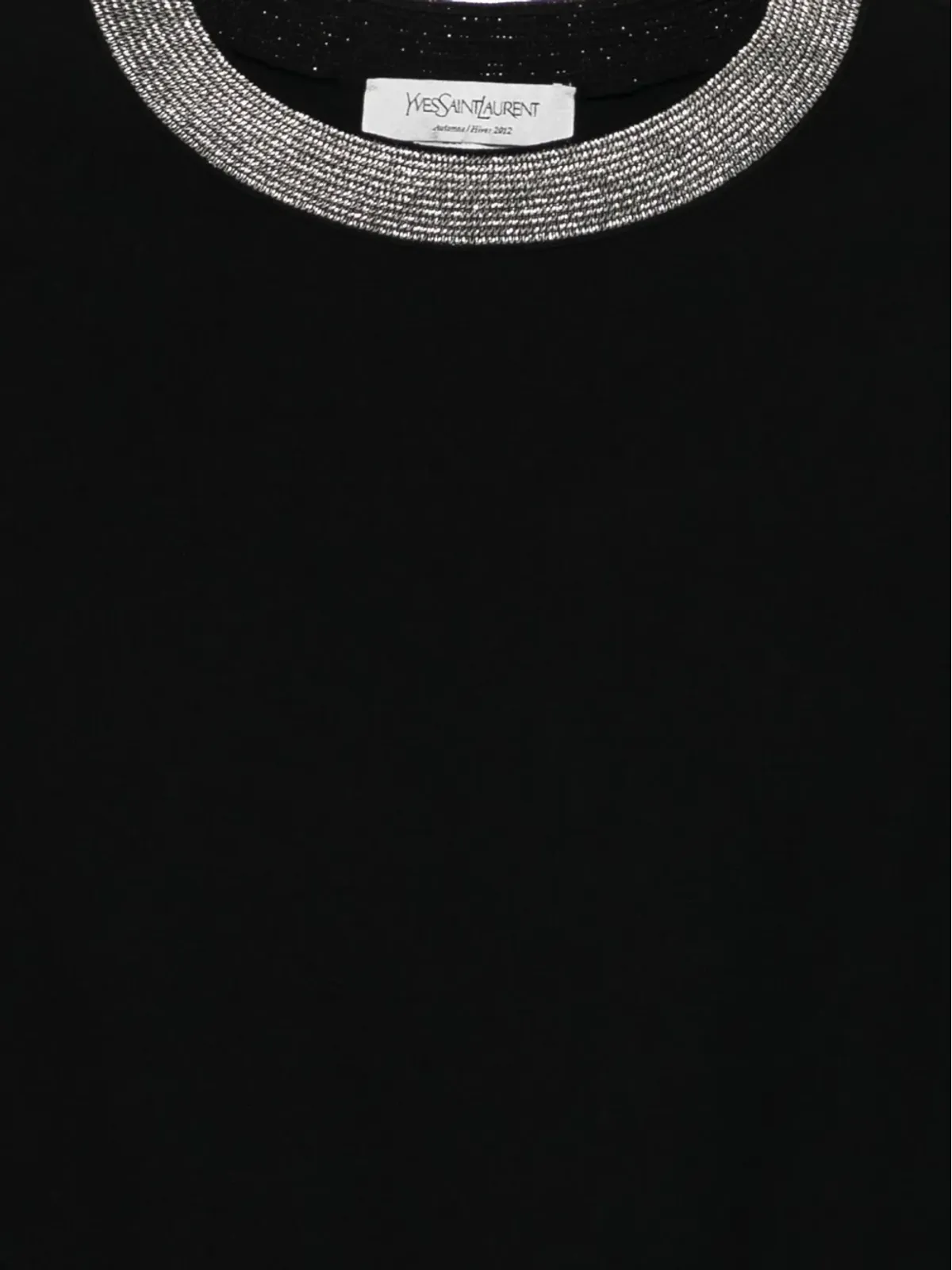 Saint Laurent Pre-Owned 2012年 クリスタル装飾 ミニドレス ブラック - 画像3
