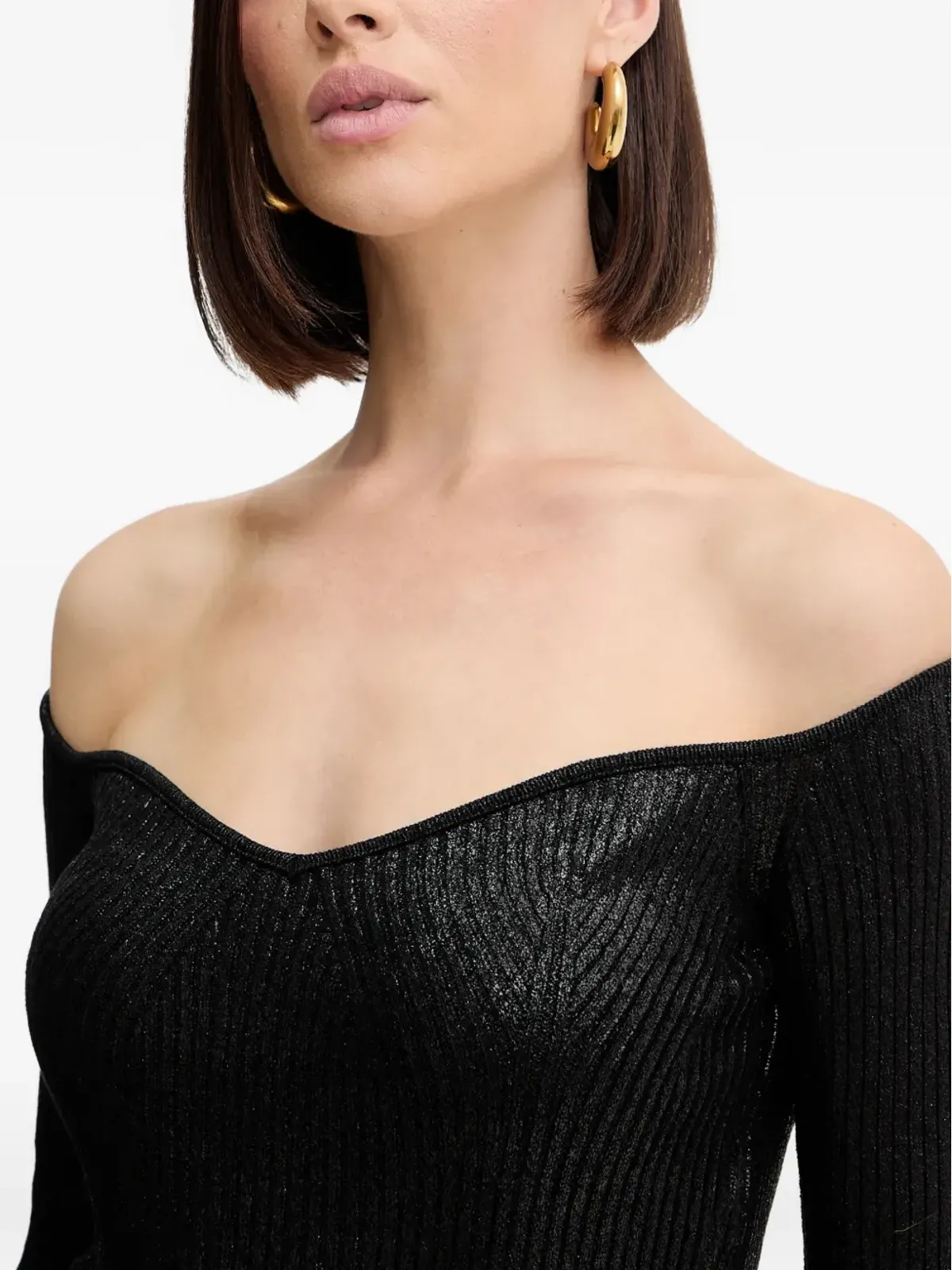 SIMONA CORSELLINI オフショルダー長袖セーター - 画像4