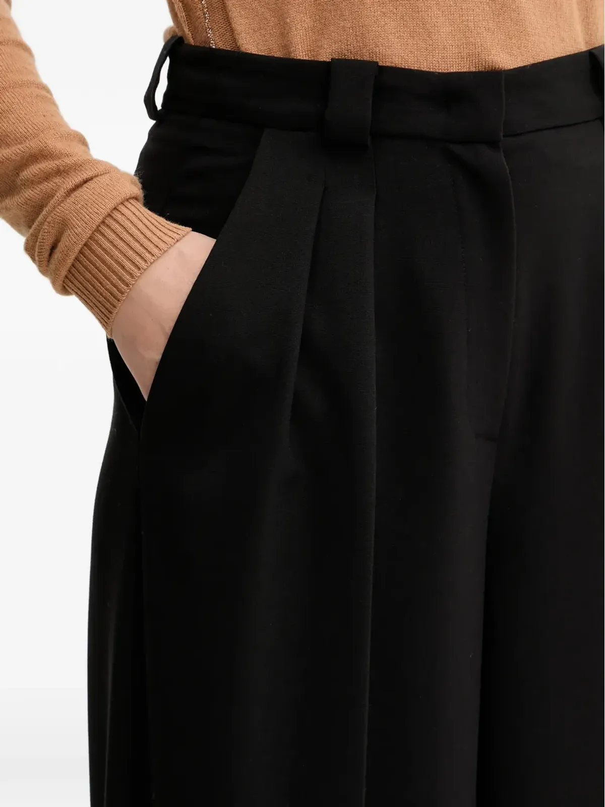 SIMONA CORSELLINI プリーツ入りワイドレッグパンツ - 画像4