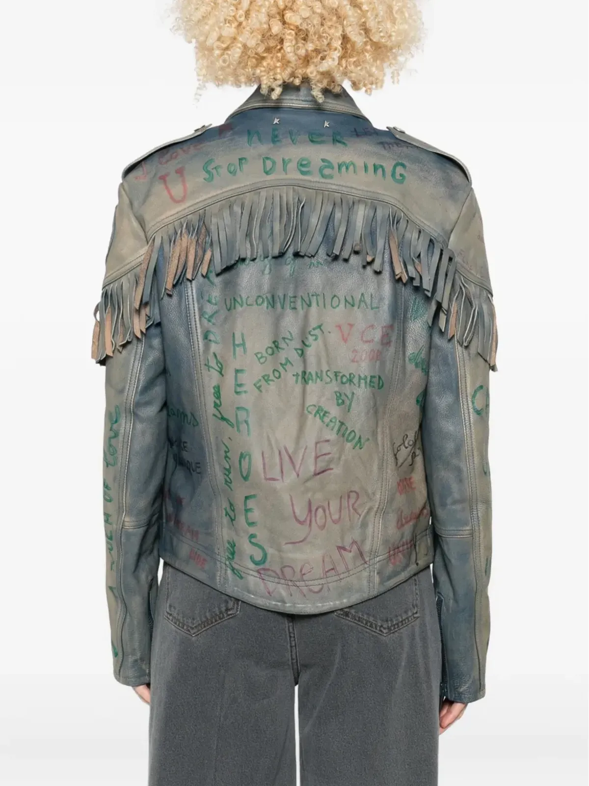 Golden Goose フリンジ付きレザージャケット - 画像4
