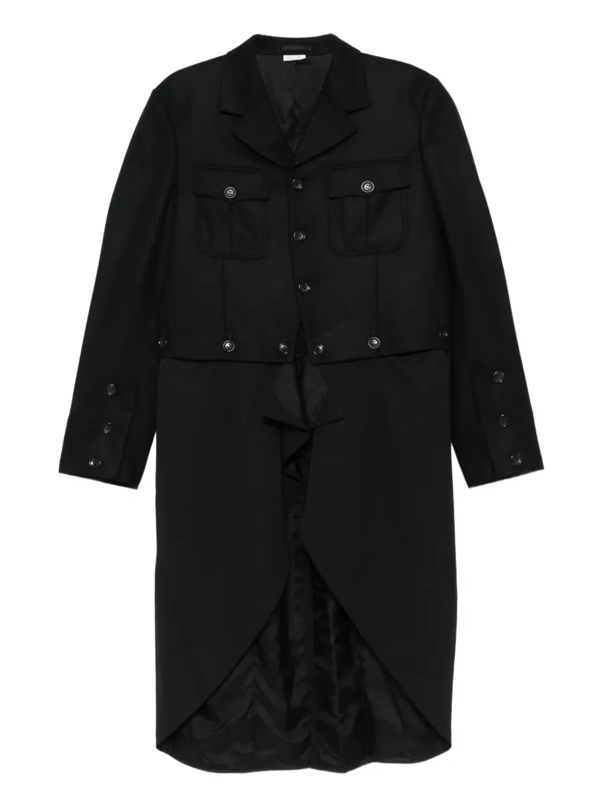 Comme des Garçons Homme Plus ボタン留め フラップポケット コート - 画像1