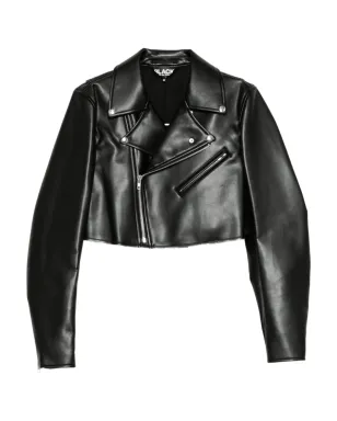 Black Comme Des Garçons ジップアップ ライダースジャケット - サムネイル1