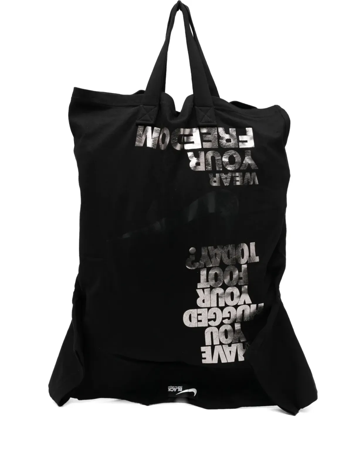 Black Comme Des Garçons x Nike プリント トートバッグ - 画像1