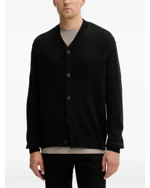 Armani Exchange Vネックカーディガン - ブラック - サムネイル1