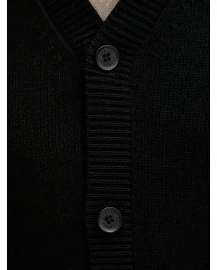 Armani Exchange Vネックカーディガン - ブラック - サムネイル5