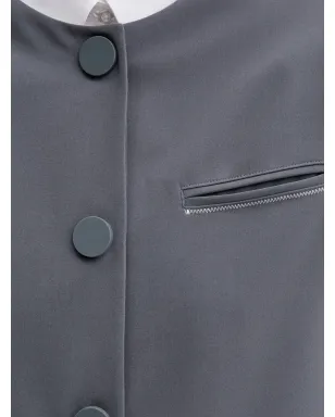 Armani Exchange ボタン付きクロップドジャケット - グレー - サムネイル5