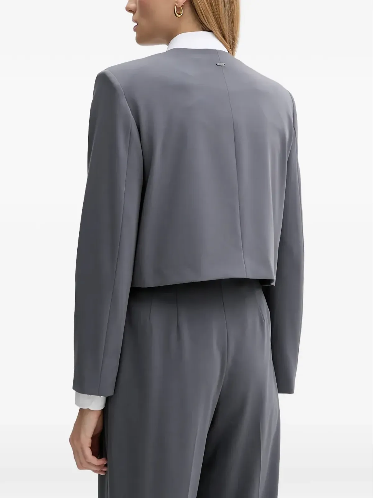 Armani Exchange ボタン付きクロップドジャケット - グレー - 画像3