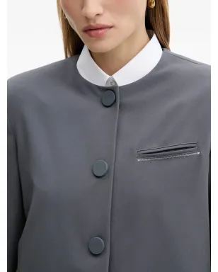 Armani Exchange ボタン付きクロップドジャケット - グレー - サムネイル4
