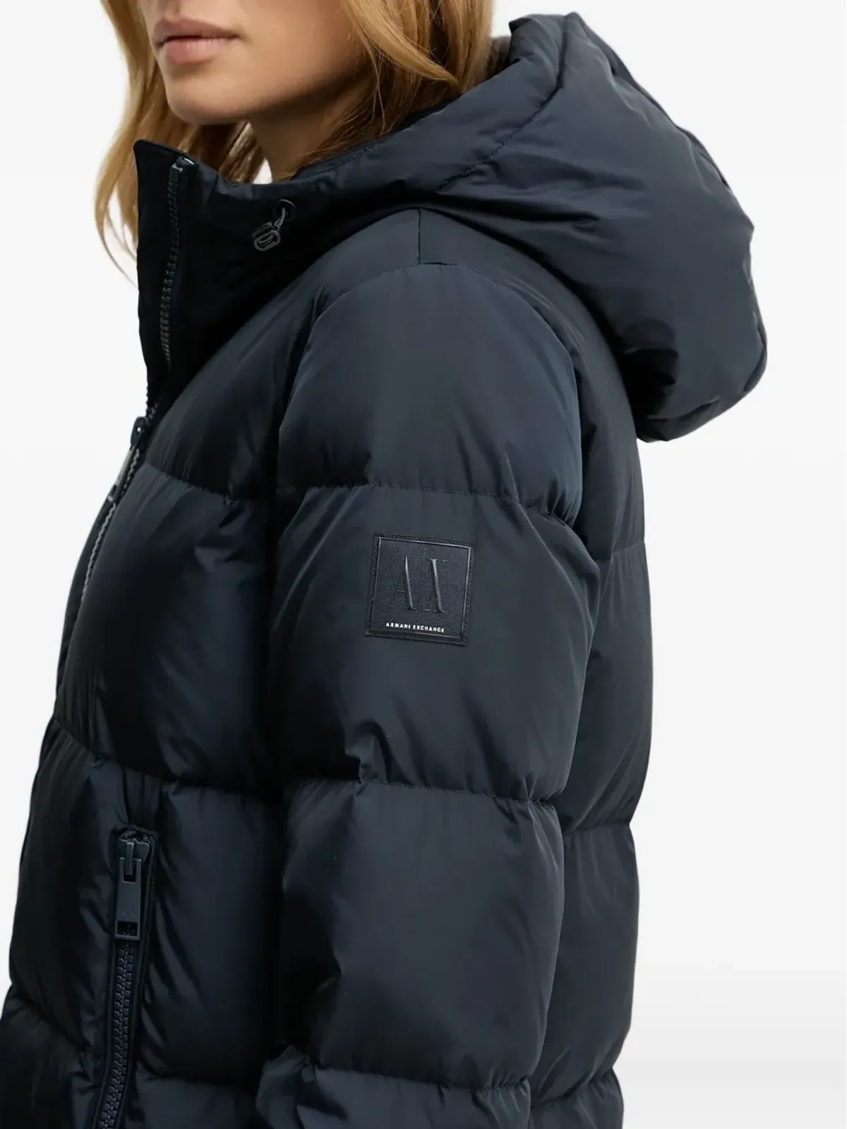 Armani Exchange フード付きジップコート - ブルー - 画像5
