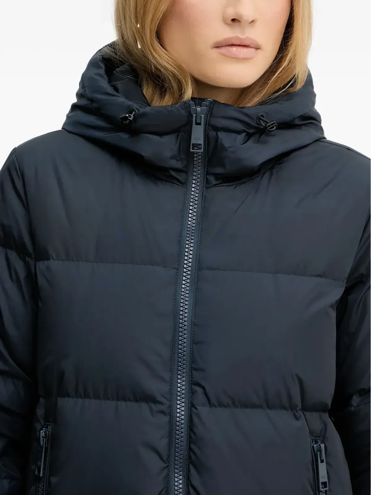 Armani Exchange フード付きジップコート - ブルー - 画像4