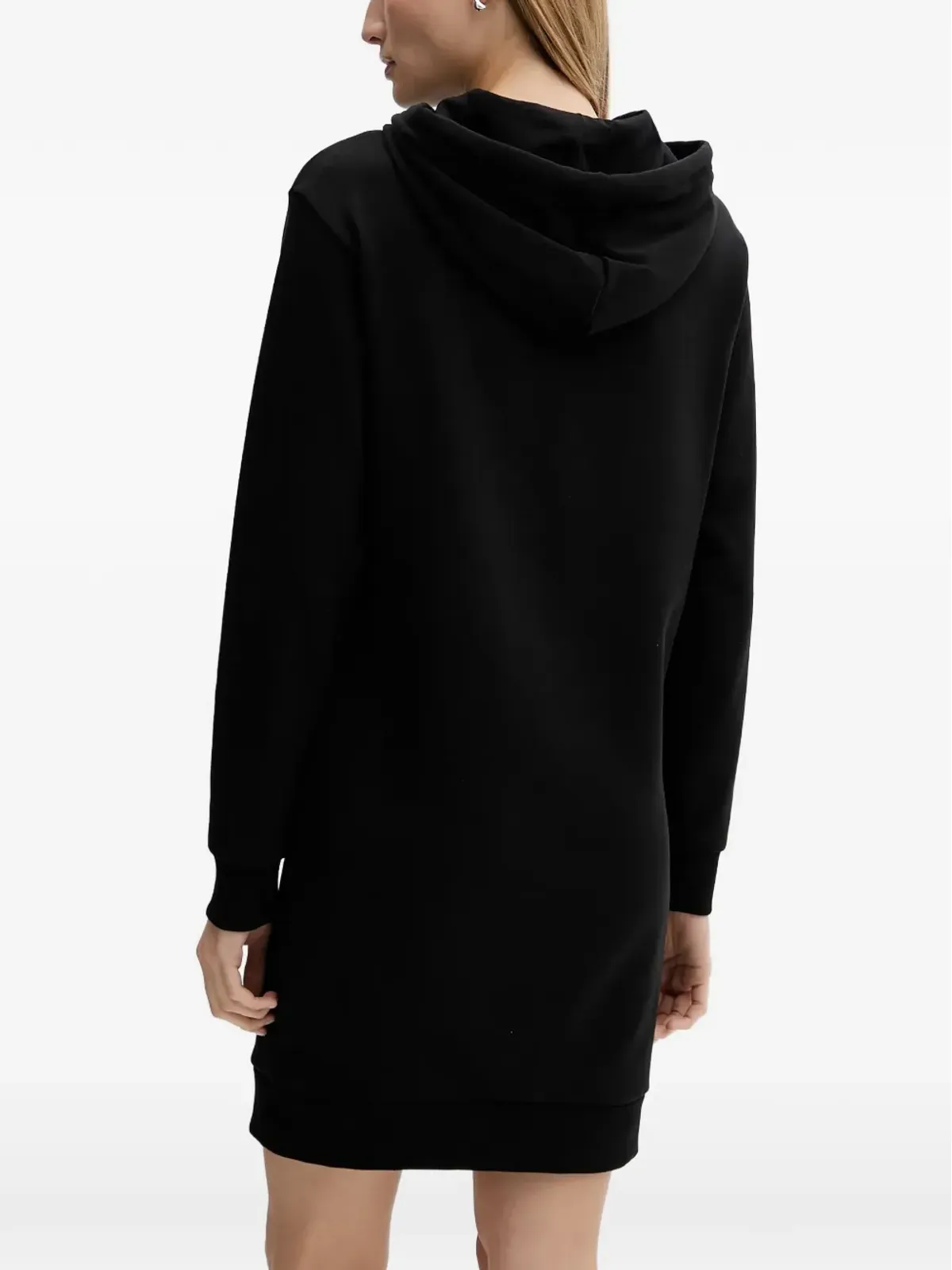 Armani Exchange ドローストリングフード付きミニドレス - ブラック - 画像3