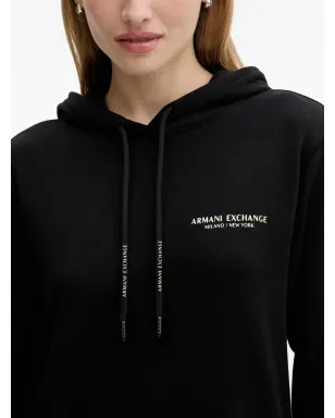 Armani Exchange ドローストリングフード付きミニドレス - ブラック - サムネイル4