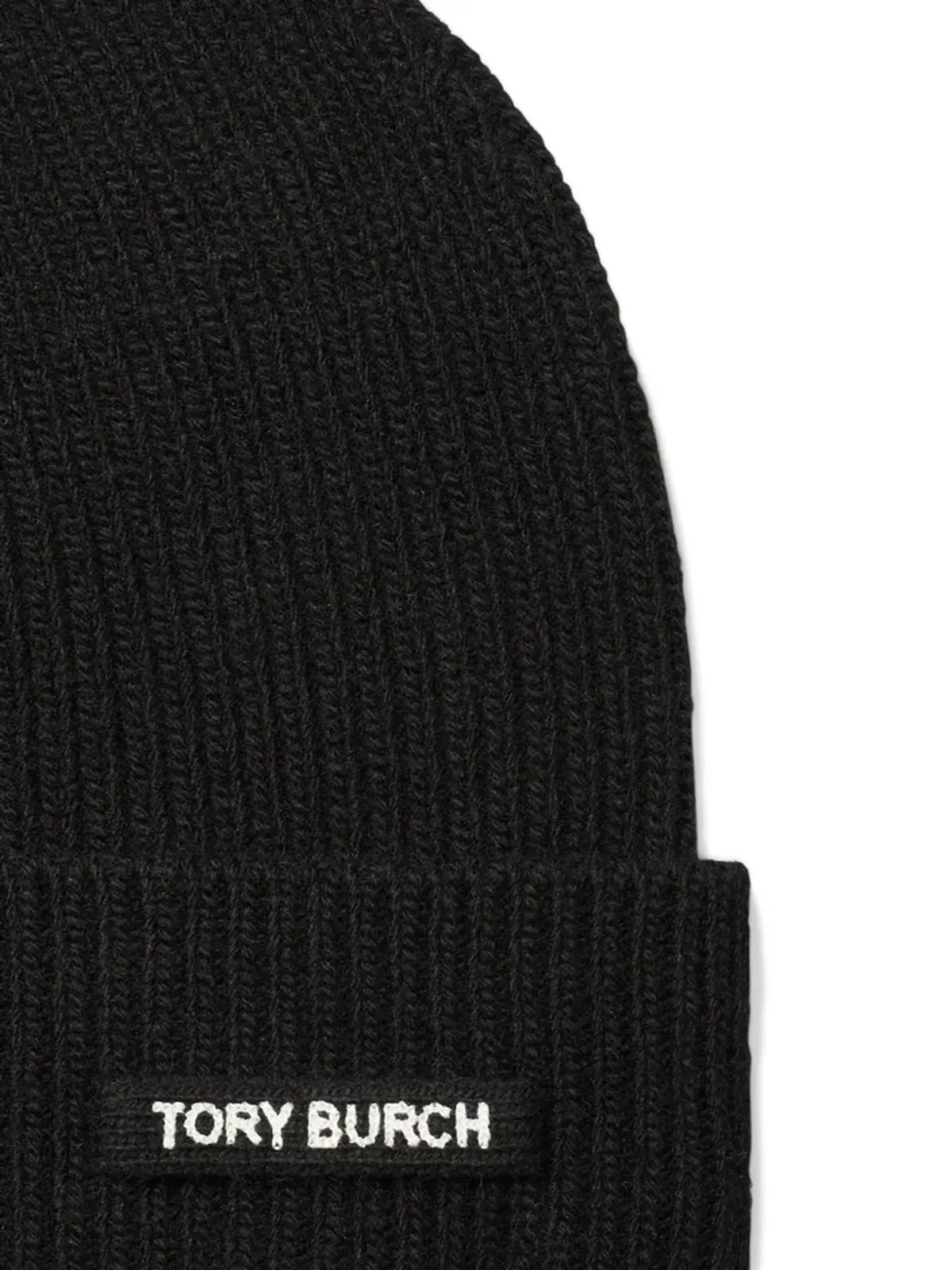 Tory Burch リブ編み ロゴディテール ビーニー帽 - Black - 画像2