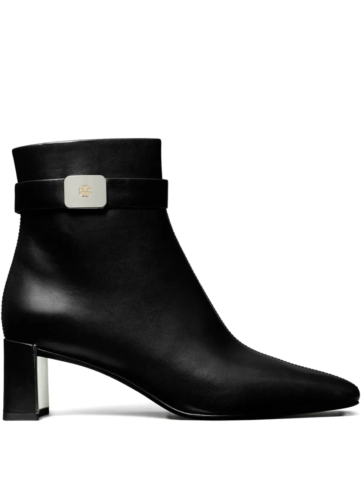 Tory Burch レザー バックルストラップ アンクルブーツ - 画像1