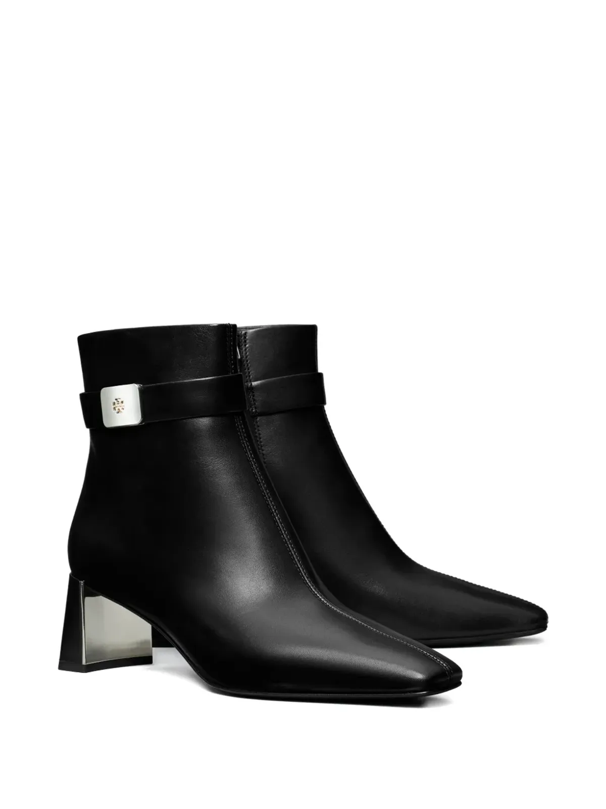 Tory Burch レザー バックルストラップ アンクルブーツ - 画像2