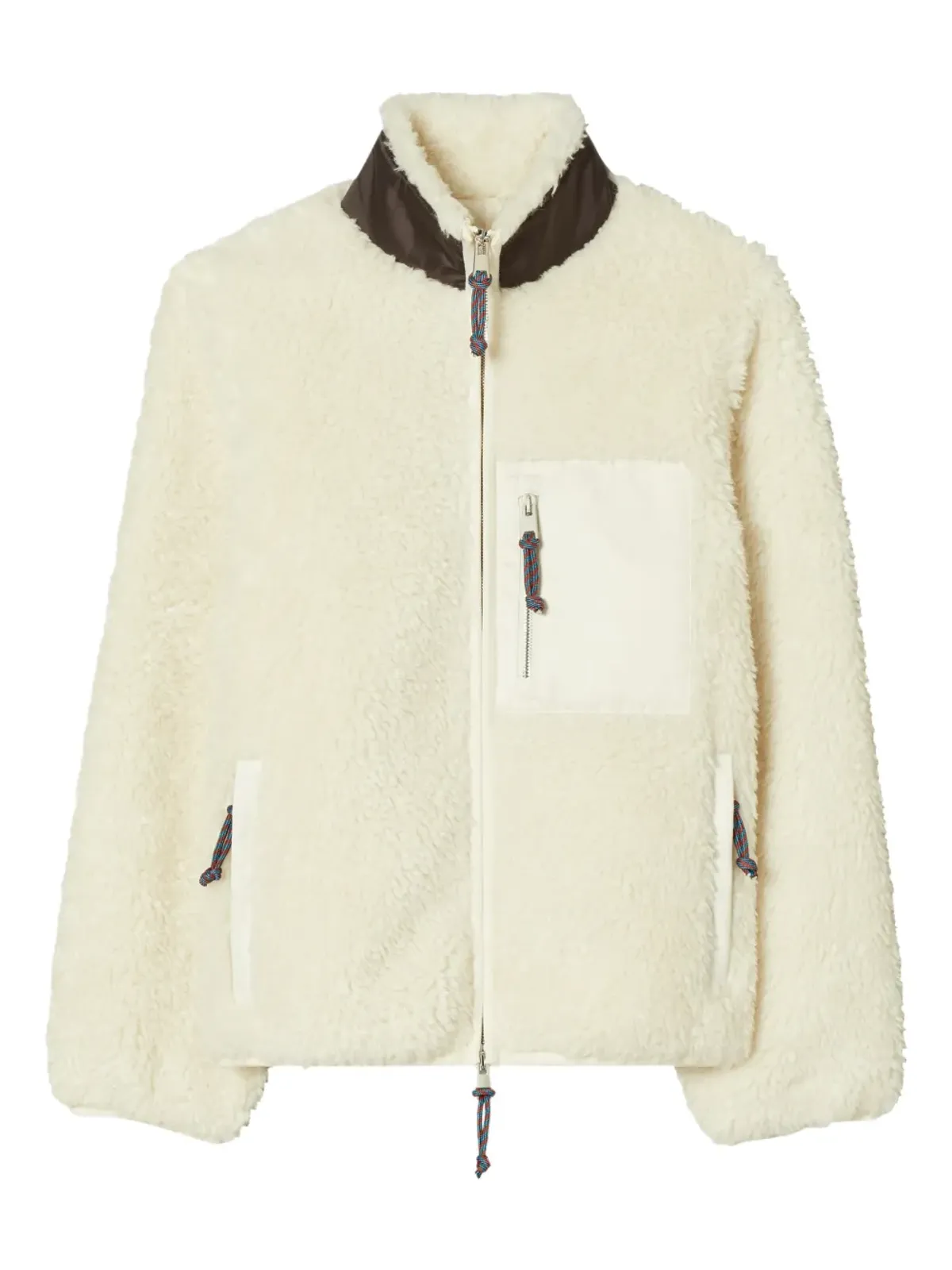 Tory Burch フリース カラーブロック ジャケット - 画像1