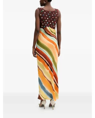 NEVER FULLY DRESSED V-neck embellished maxi dress - Orange - サムネイル3