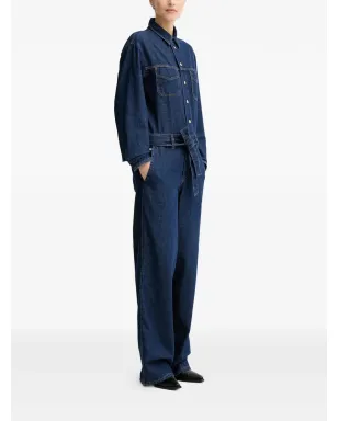 Marc O'Polo ボタンアップジャンプスーツ - Blue - サムネイル3