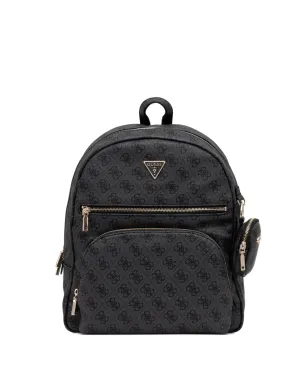 GUESS USA モノグラム柄ジップポケットバックパック ブラック - サムネイル1