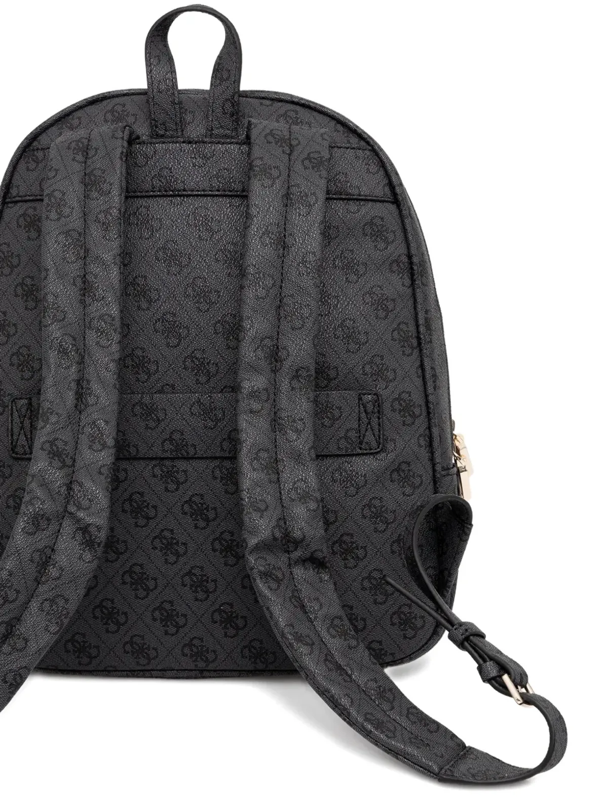 GUESS USA モノグラム柄ジップポケットバックパック ブラック - 画像3