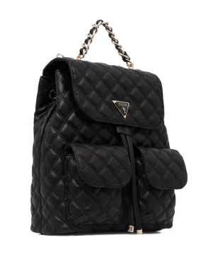 GUESS USA キルティング風チェーンディテール バックパック ブラック - サムネイル2