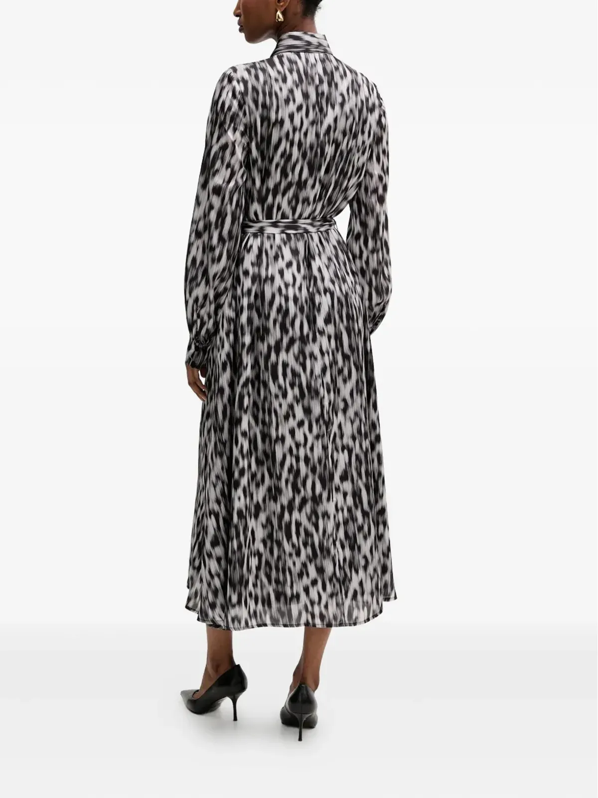 Silvian Heach belted animal-print midi dress - Black - 画像3
