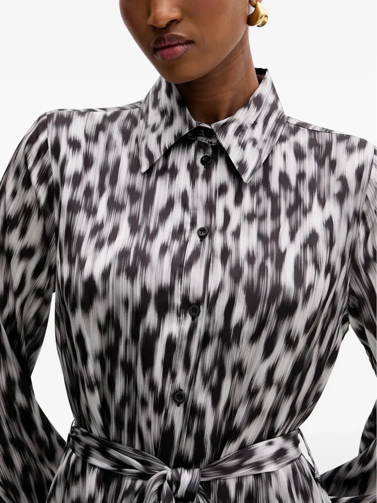 Silvian Heach belted animal-print midi dress - Black - 画像4