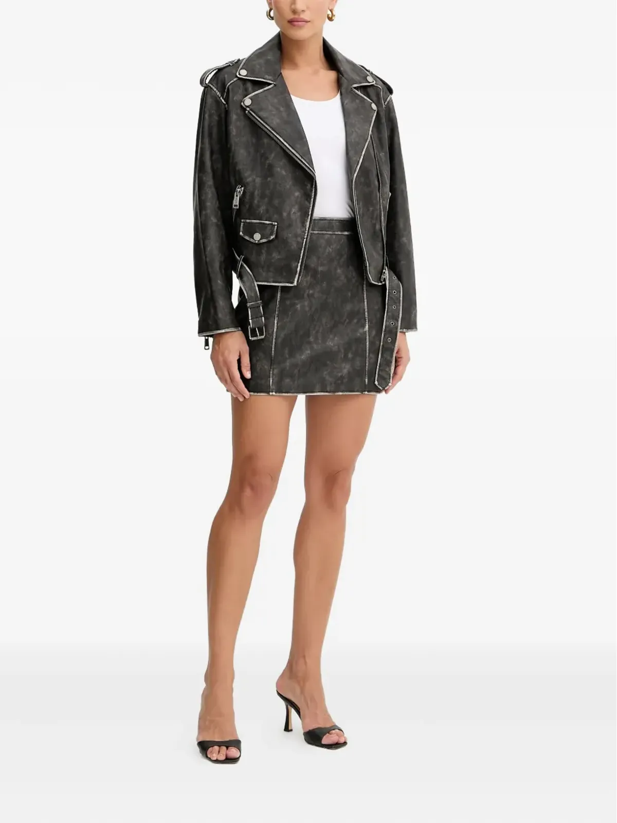 GUESS USA ベルト付きジップジャケット - グレー - 画像2