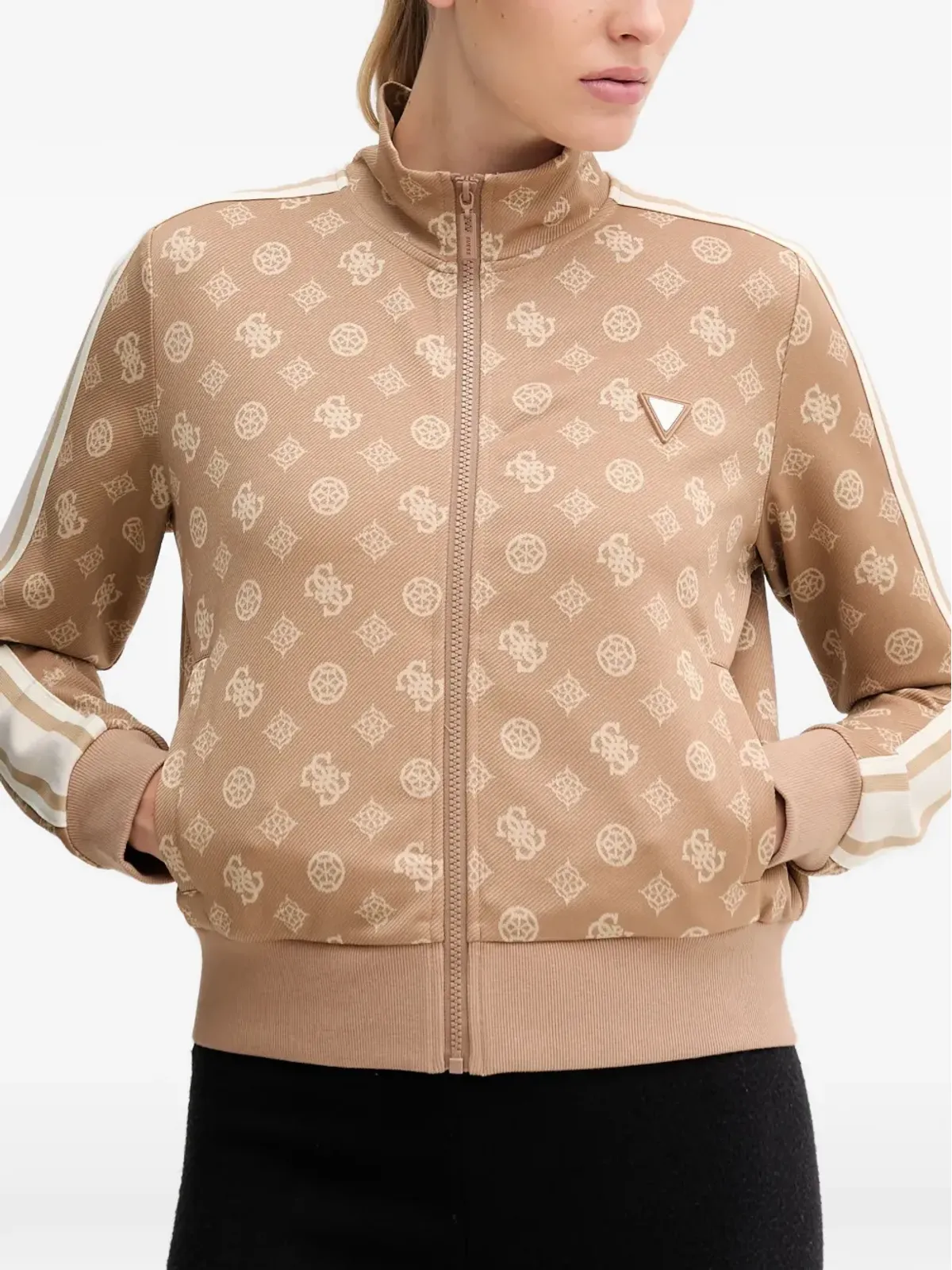 GUESS USA モノグラム柄ジップアップスウェット - 画像1