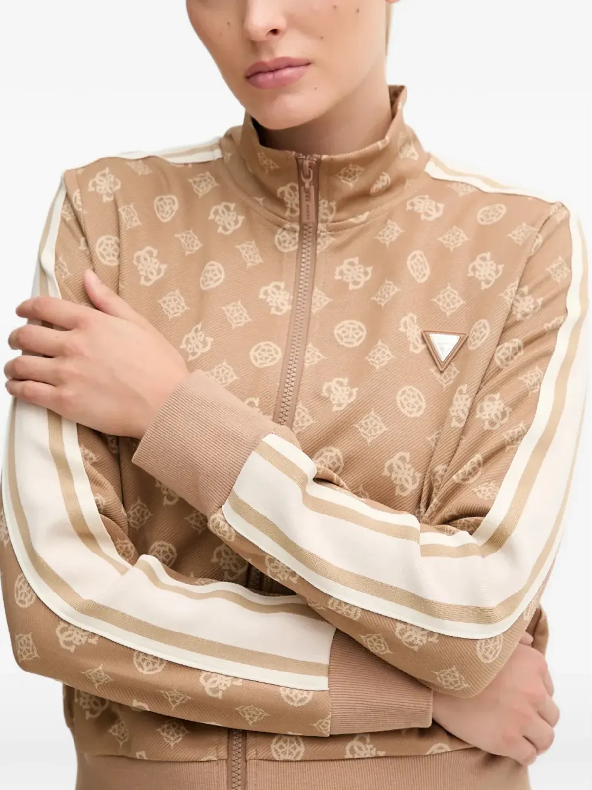 GUESS USA モノグラム柄ジップアップスウェット - 画像4