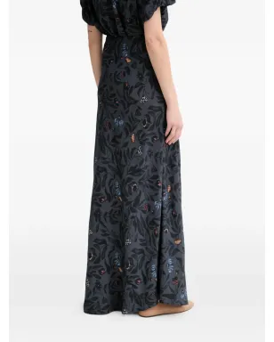 MUNTHE バドット花柄マキシスカート - グレー - サムネイル3