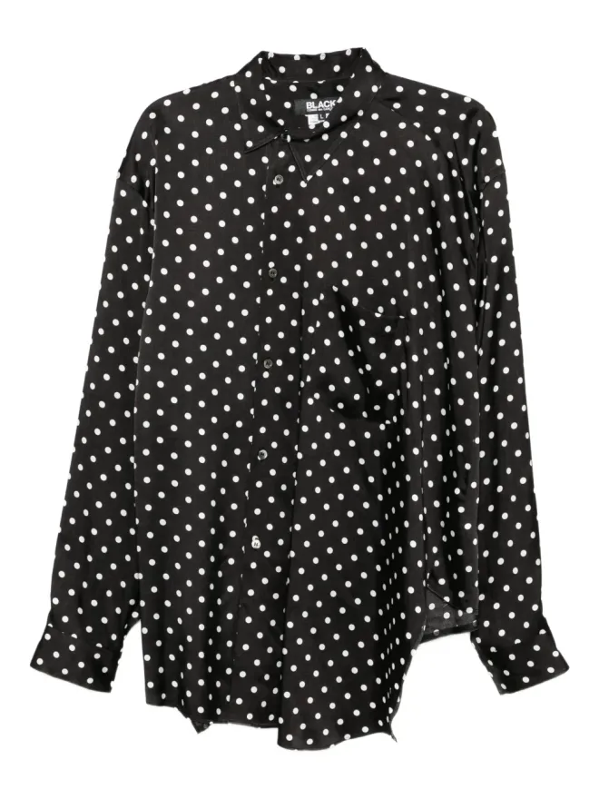 Black Comme des Garçons Black Comme Des Garçons ポルカドット アシンメトリック シャツの商品画像