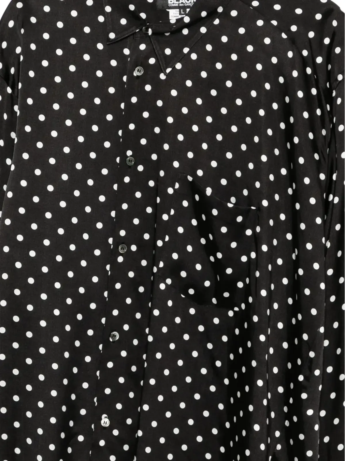 Black Comme Des Garçons ポルカドット アシンメトリック シャツ - 画像3