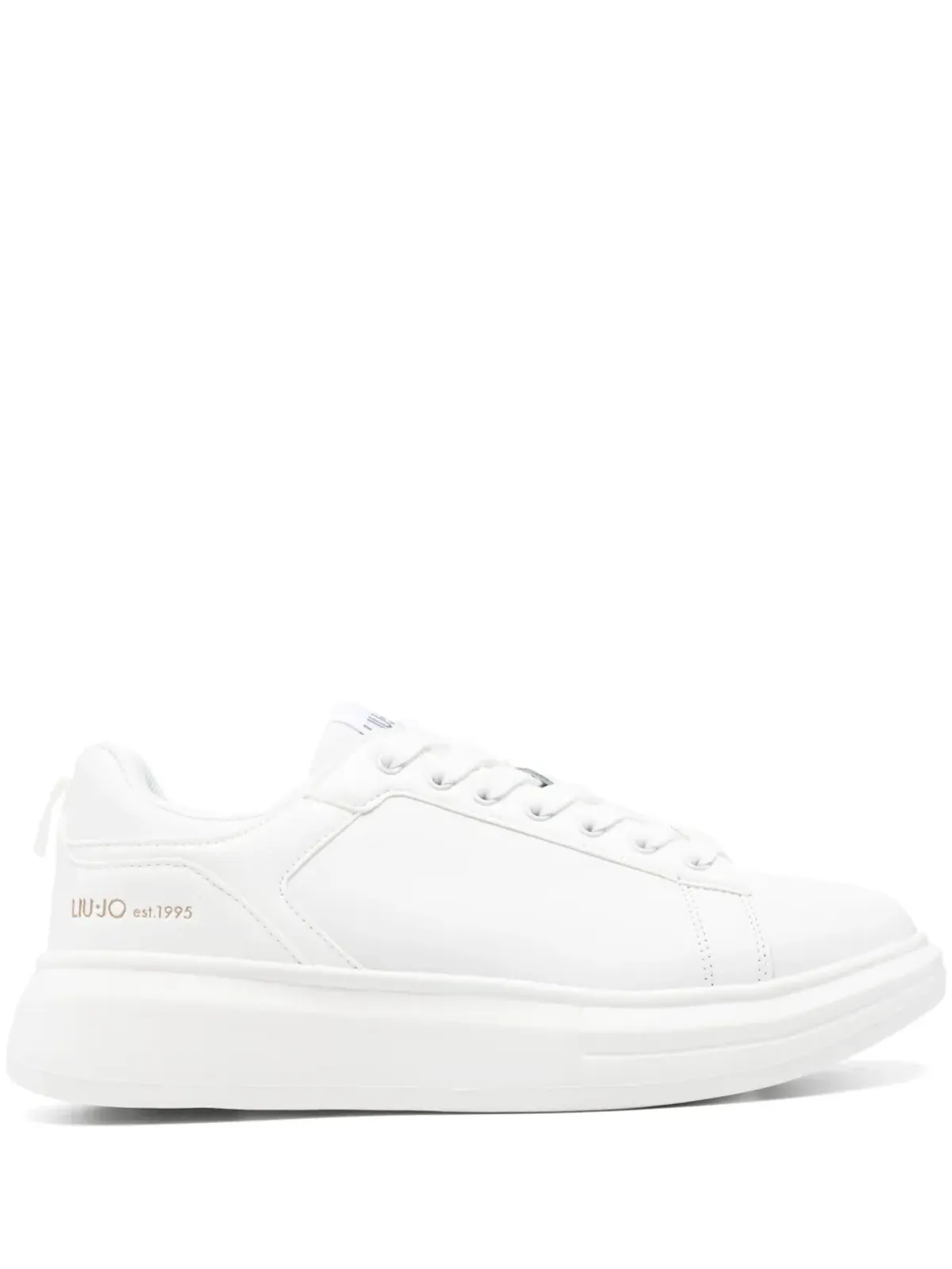 LIU JO platform leather sneakers - White - 画像1