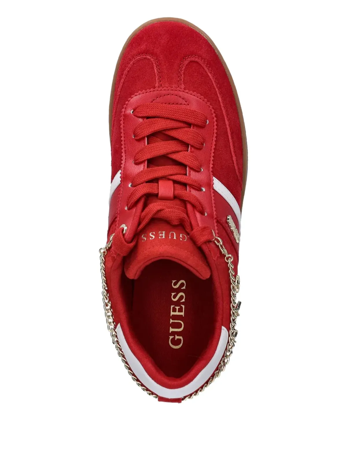 GUESS USA Naoko チェーンディテール スニーカー レッド - 画像3