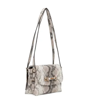 GUESS USA 蛇皮風チェーン付きサッチェルバッグ - グレー - サムネイル2