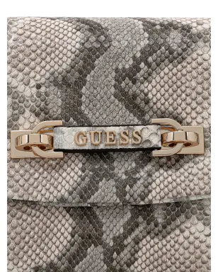 GUESS USA 蛇皮風チェーン付きサッチェルバッグ - グレー - サムネイル4