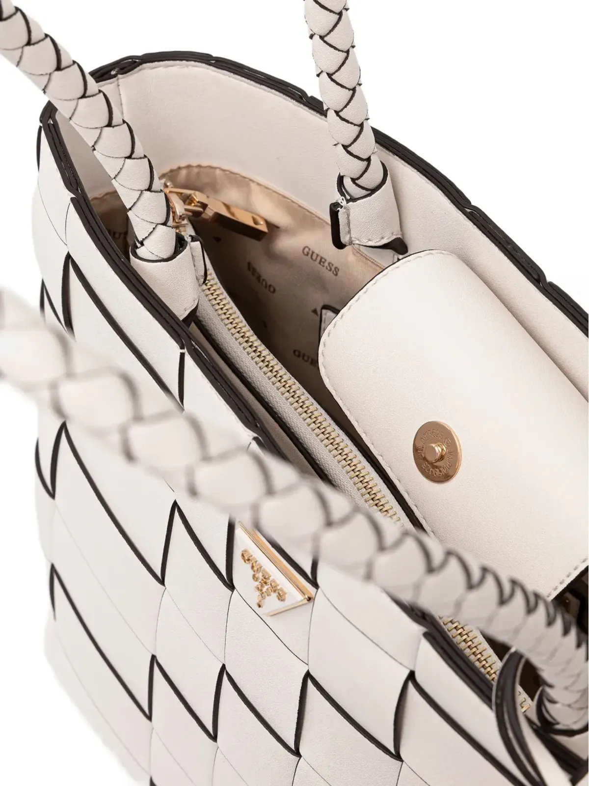 GUESS USA 編み込みハンドルのトートバッグ - 画像5