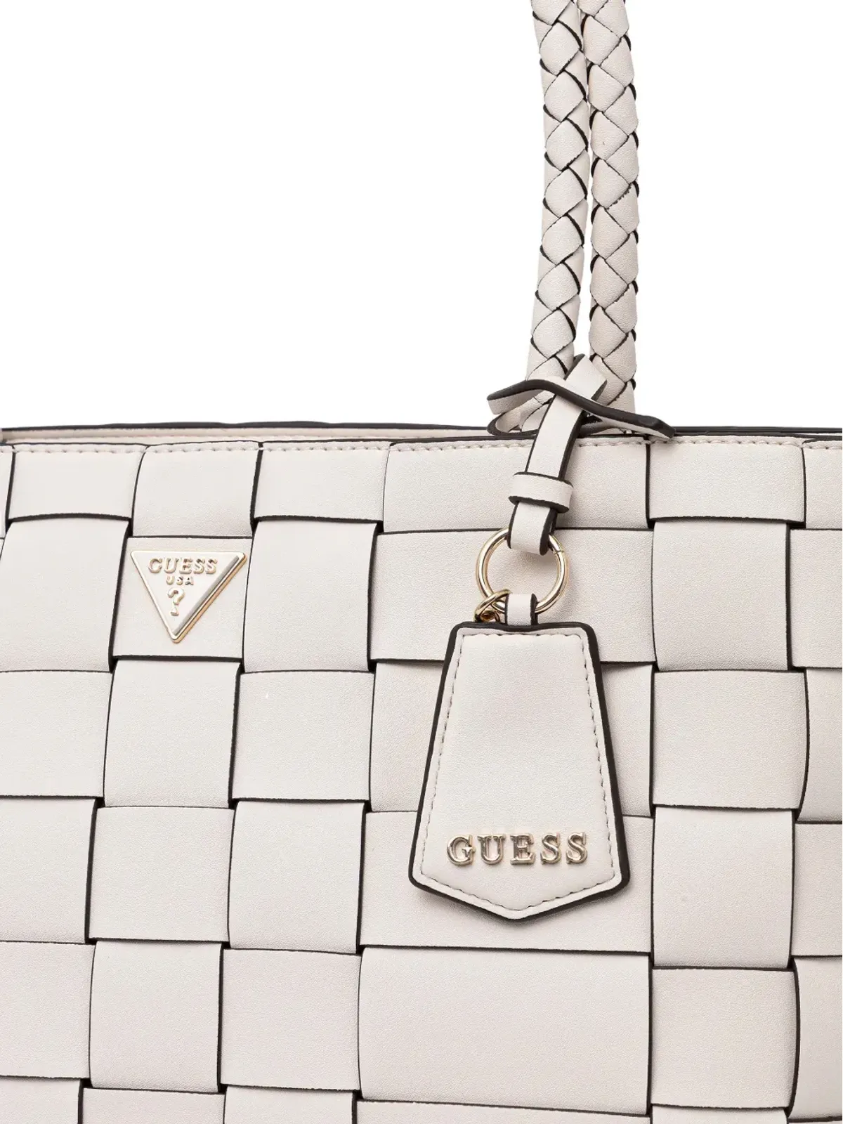 GUESS USA 編み込みハンドルのトートバッグ - 画像4