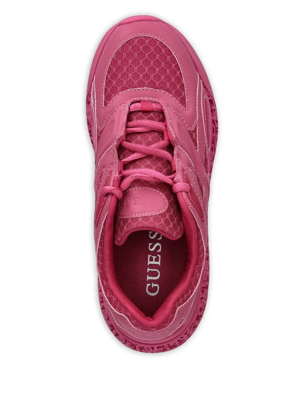 GUESS USA メッシュパネルスニーカー ピンク - 画像3