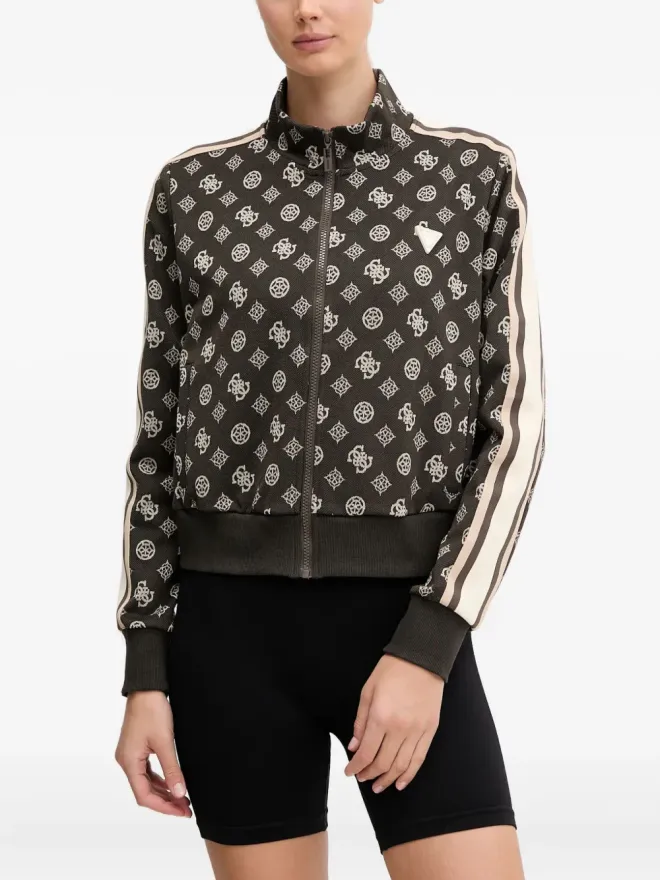 GUESS USA GUESS USA オールオーバーロゴのフルジップスウェットシャツの商品画像
