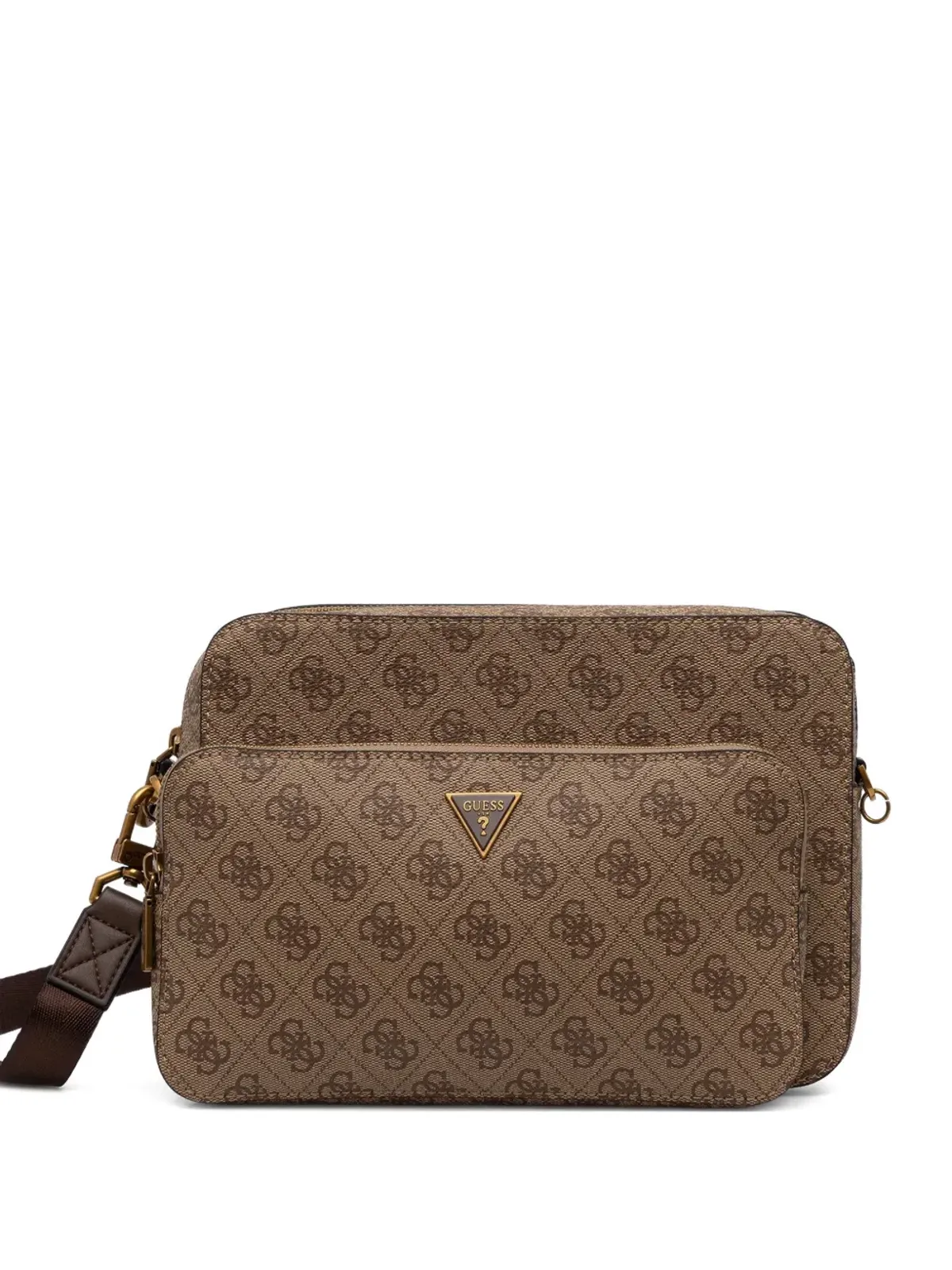 GUESS USA モノグラムジップメッセンジャーバッグ - 画像1